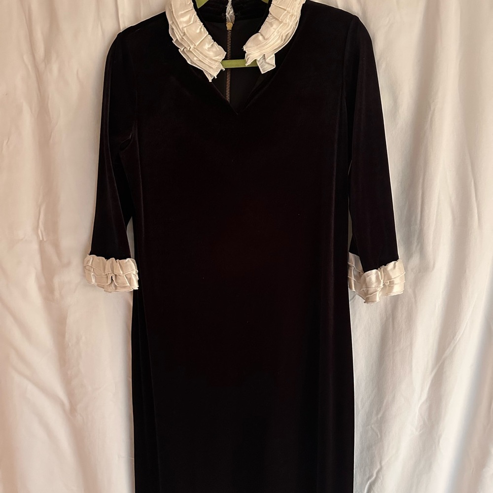 Sara Campbell Black Dress with White Accents